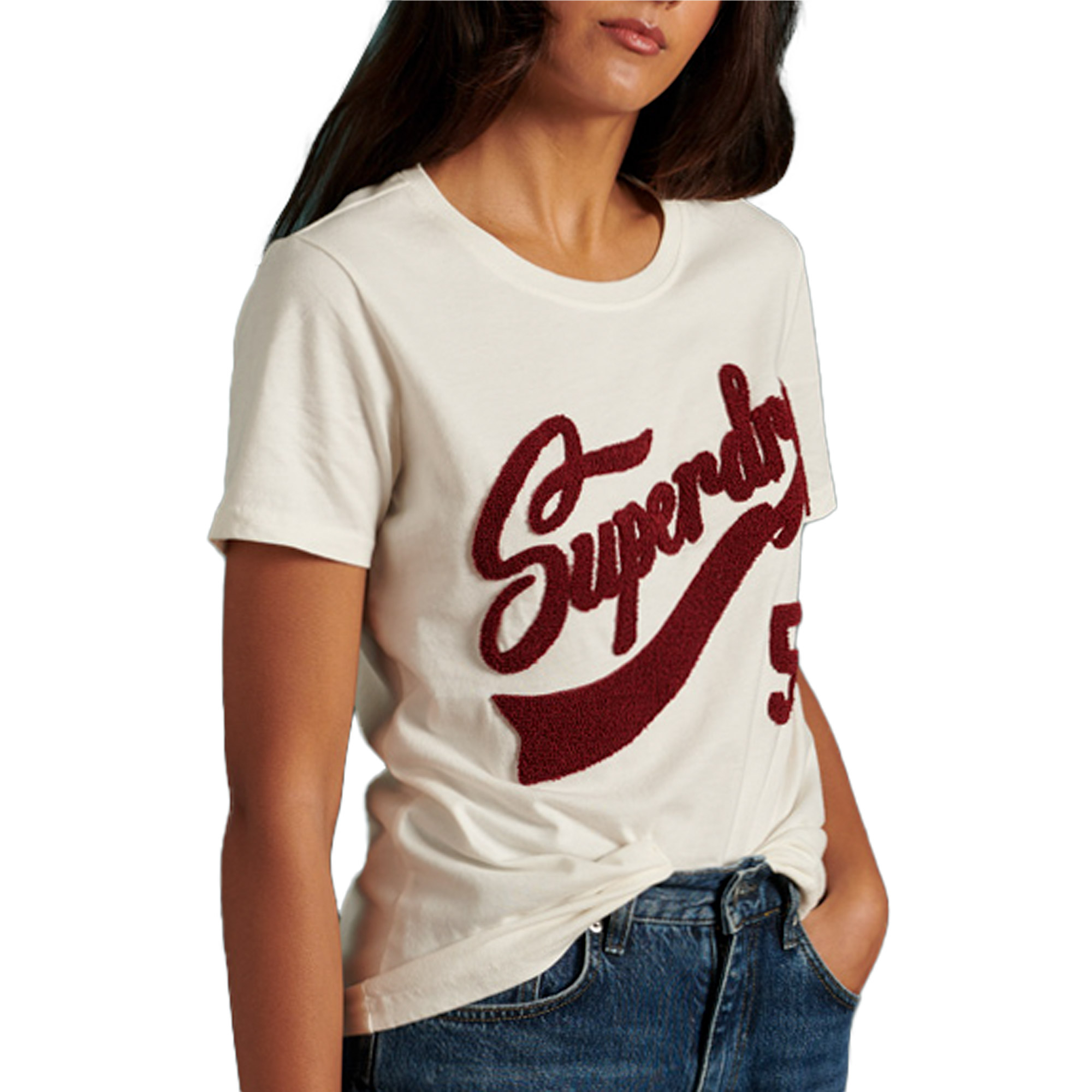 T-shirt Superdry College Chenille Femme