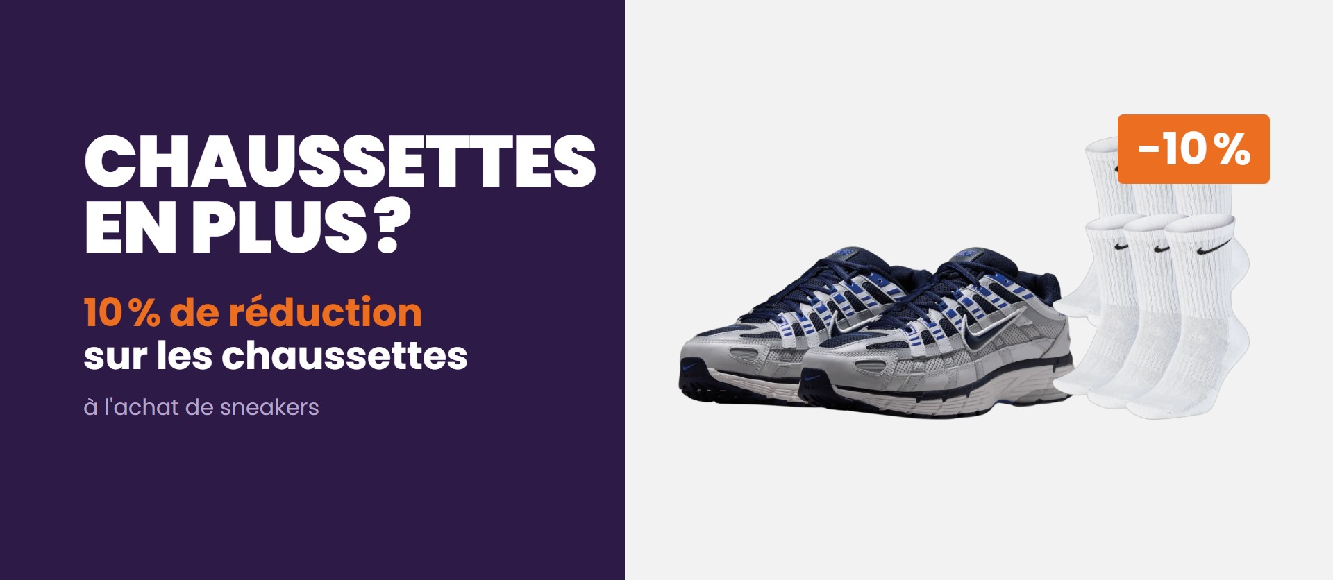 10% de r&eacute;duction sur tes chaussettes